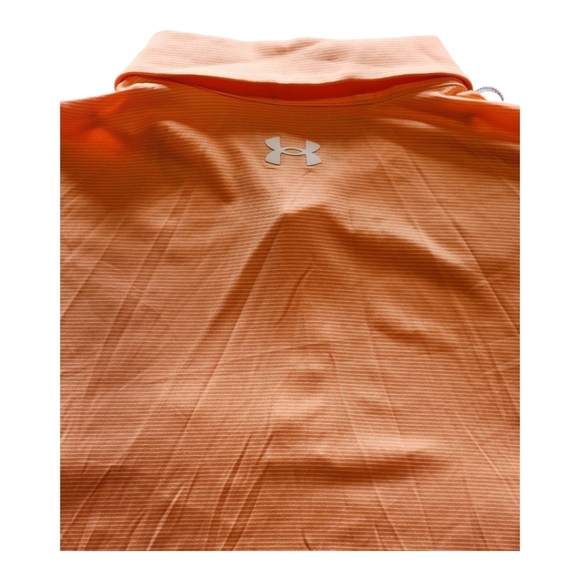 Under Armour Golf Polo Shirt Orange Loose Fit UPF 50+ Moisture Wicking Large - Picture 3 of 9